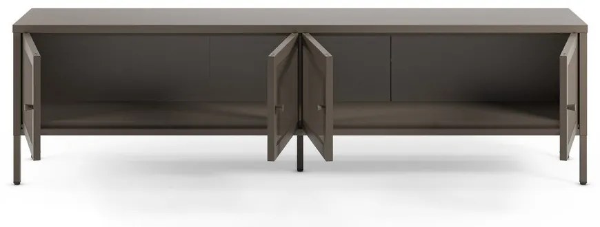 Mobile TV grigio in metallo 160x50x35 cm Fayna – Marckeric