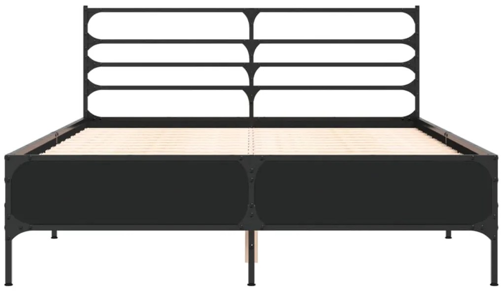 Giroletto nero 120x190 cm in legno multistrato e metallo