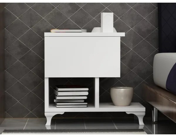 Comodino CAST 46,8x46,8 cm bianco