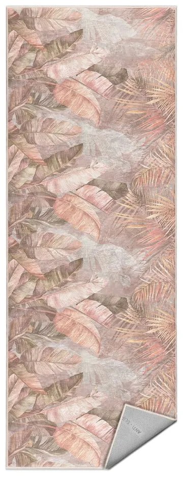 Passatoia beige lavabile 80x200 cm Dusty Leaves – Mila Home