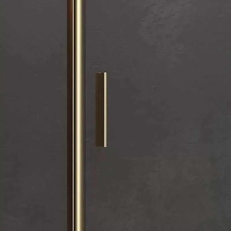Kamalu - Box doccia angolare 80x100 oro spazzolato scorrevole | KE-4000G