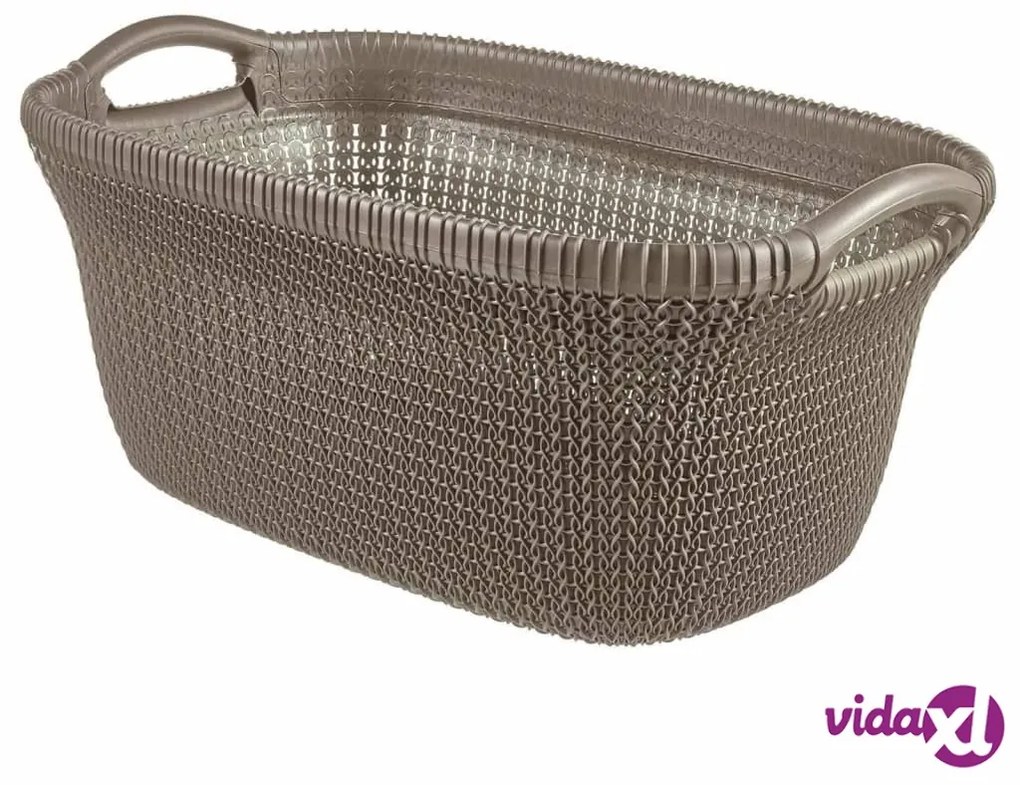 Curver Cesto Portabiancheria Knit 40 L Marrone Metallizzato