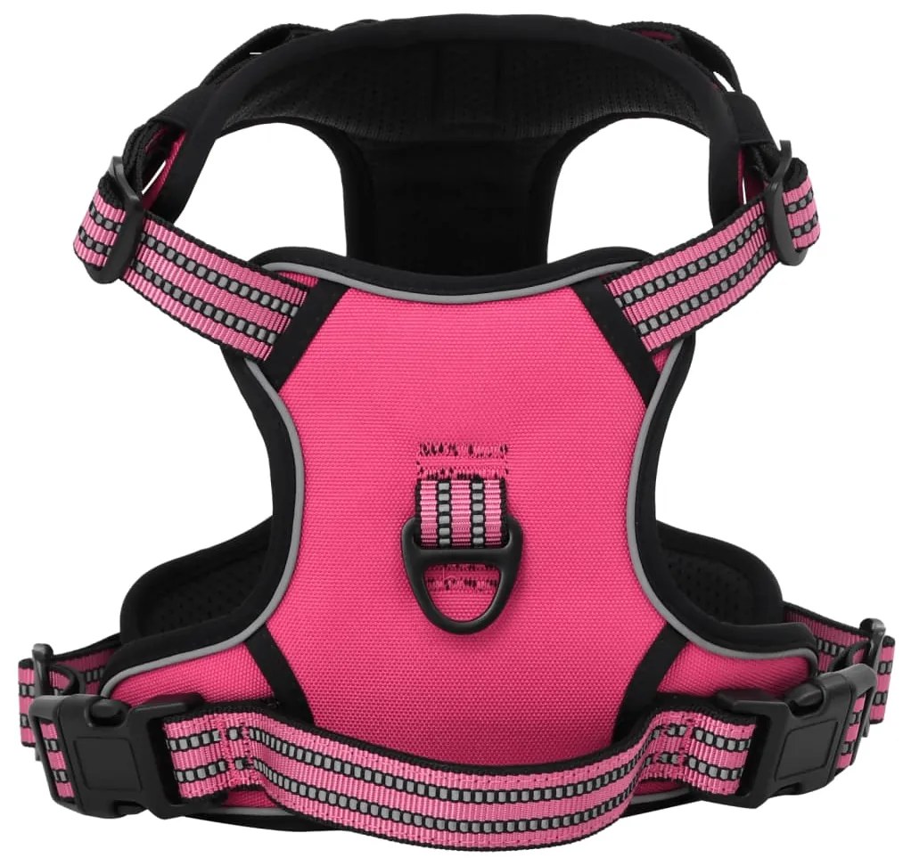 Pettorina Per Cani Con Strisce Riflettenti Regolabile Rosa Xl /