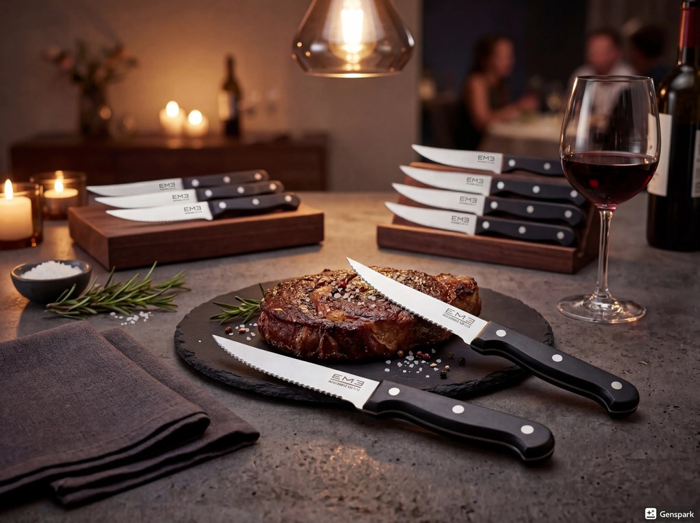Set Coltelli per Bistecca 6 Pezzi in Acciaio Eme Rodeo...