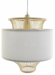 Lampadario DKD Home Decor Bianco Poliestere Bambù (40 x 40 x 52 cm)