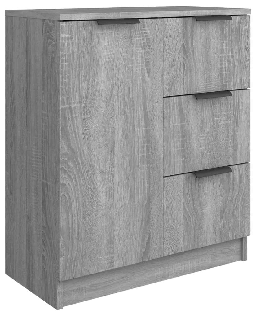 Credenze 2 pz grigio sonoma 60x30x70 cm in legno multistrato