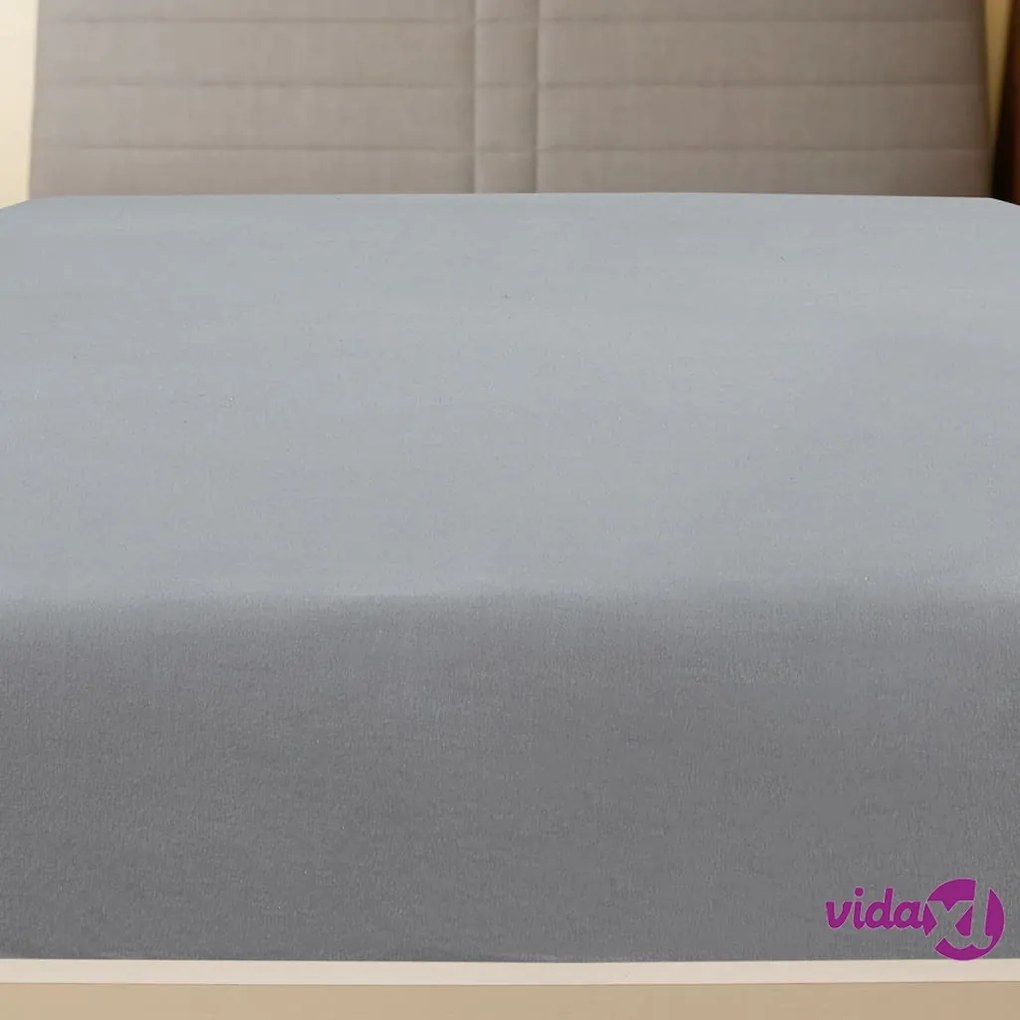 vidaXL Lenzuolo con Angoli Jersey Grigio 160x200 cm Cotone