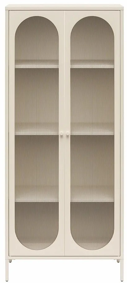 Vetrina in metallo color crema 80x186x40 cm Luna - Støraa