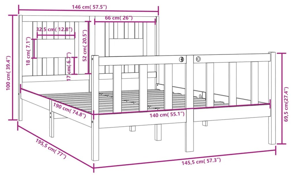 Giroletto in Legno Massello 140x190 cm