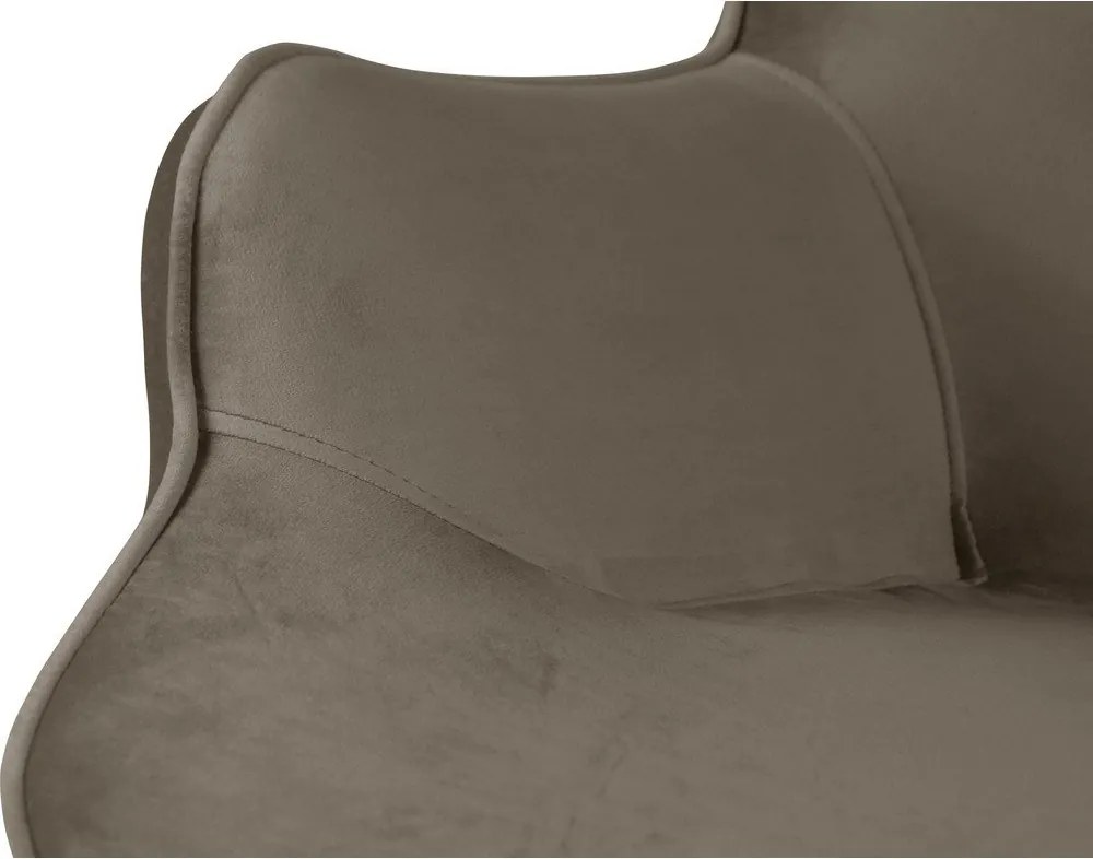 Poltrona marrone chiaro con rivestimento in velluto Niko – Ropez