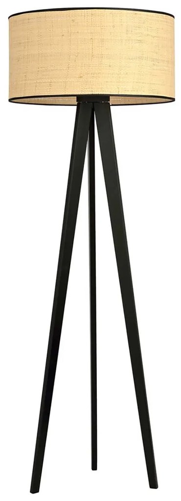 Piantana Moderno Drago Acciaio Nero Marrone 1 Luce E27 Ip20