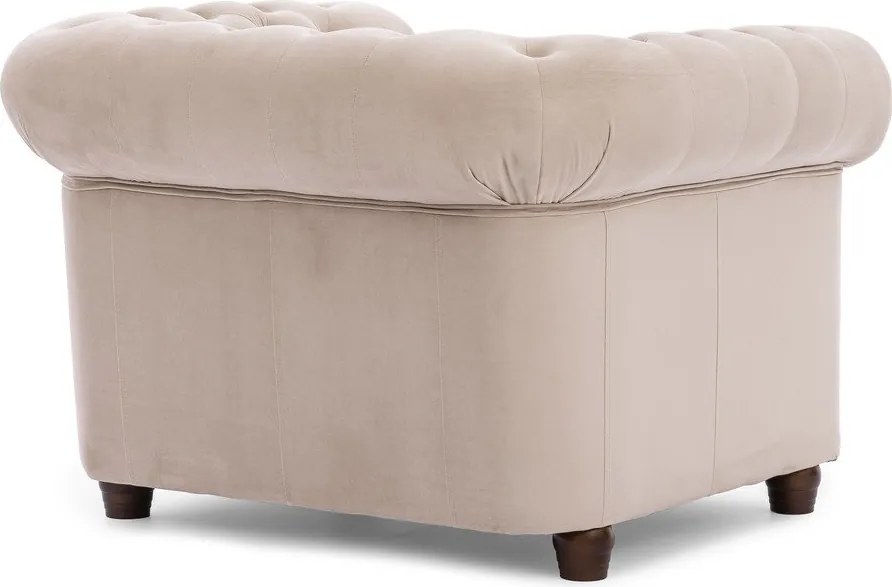 Poltrona chesterfield beige con rivestimento in velluto York Blik – Ropez