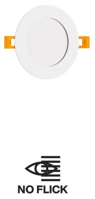 Pannello LED Rotondo 8W, 800lm, no Flickering, Foro Ø106-110mm Colore Bianco Caldo 3.000K