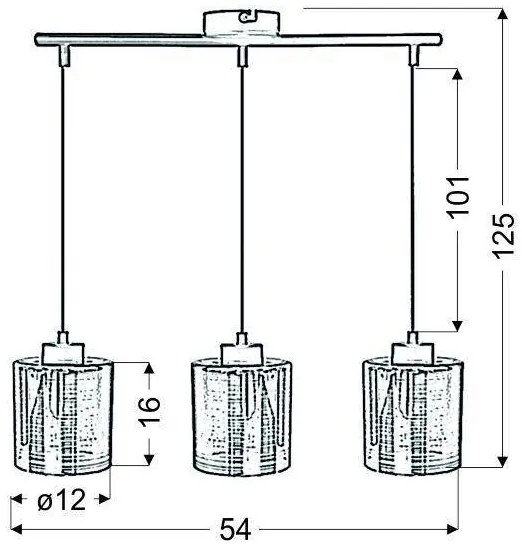 Lampadario a sospensione con filo COX 3xE27/60W/230V