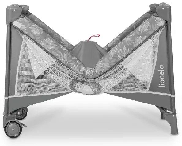 Lionelo - Lettino da viaggio FLOWER Grigio Pietra