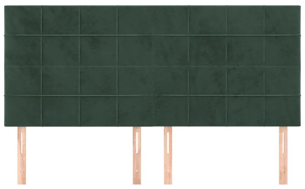 Testiere 4 pz verde scuro 100x5x78/88 cm in velluto