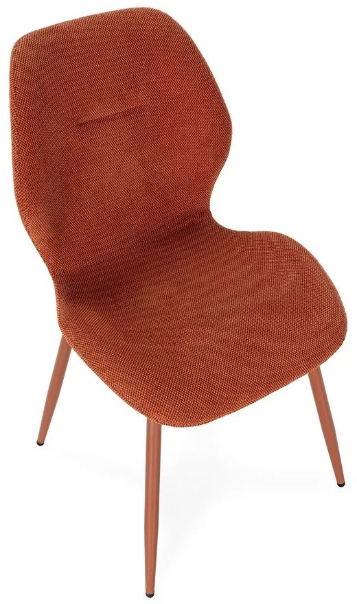 Sedie da pranzo in set color terracotta in imbottito 4 pz Ansu – Marckeric