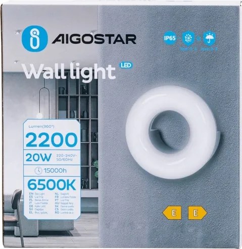 Aigostar - Applique a LED da esterno LED/20W/230V 6500K IP65 nero