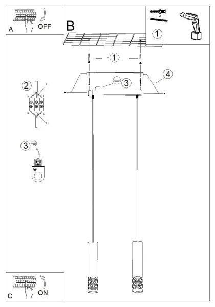 Sollux SL.1692 - Lampadario a sospensione con filo LIRO 2xGU10/10W/230V bianco