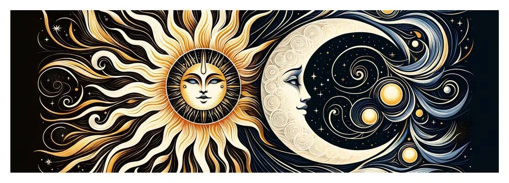 Quadro su tela – Simbolo solare e lunare