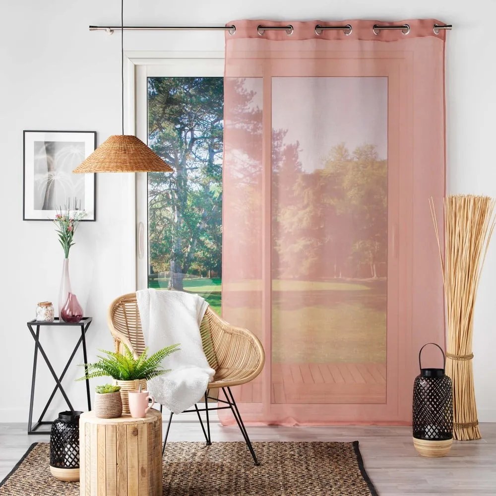 Tenda in voile rosa 140x280 cm Sandra - douceur d'intérieur