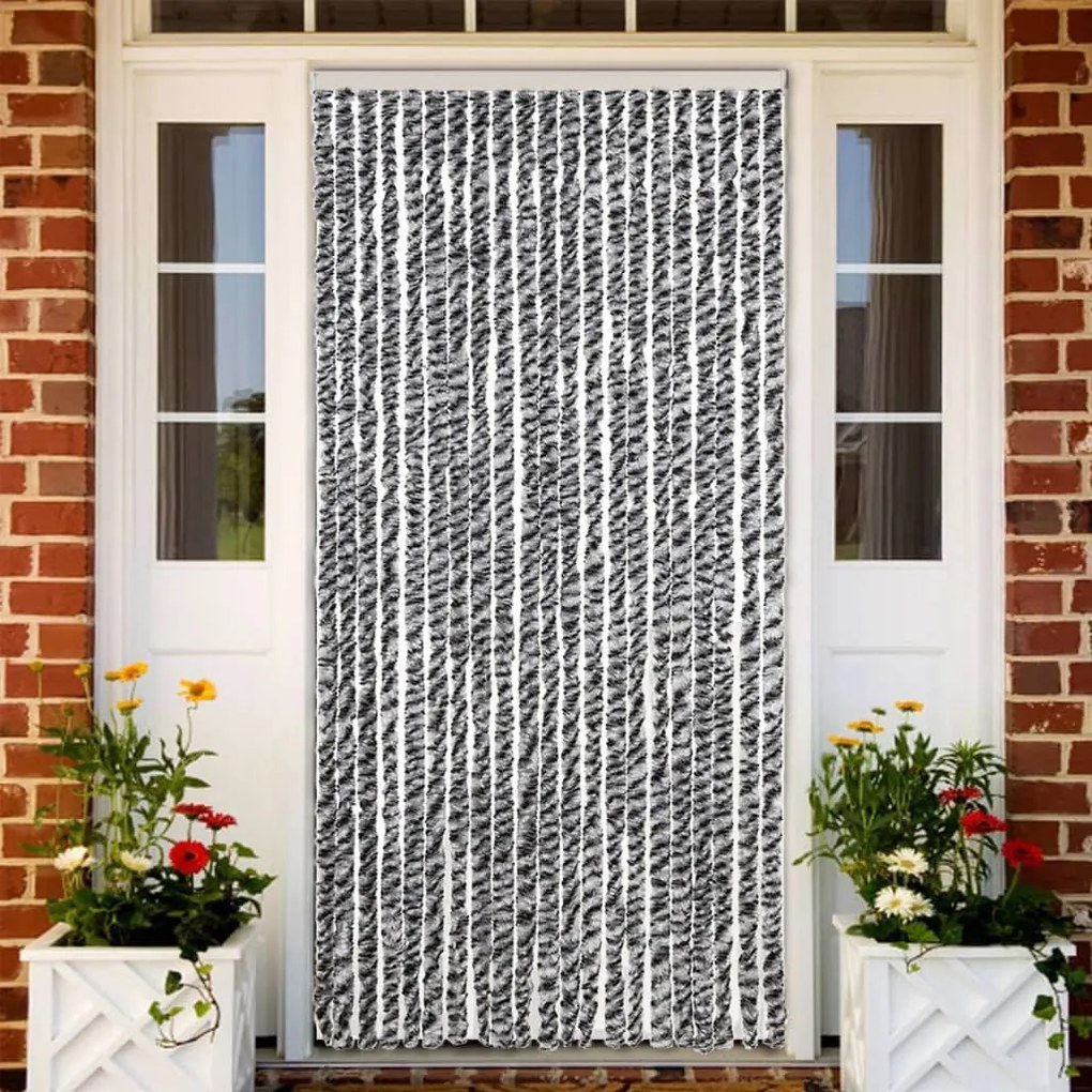 Tenda Antimosche Grigia Nera E Bianca 90x220 Cm İn Ciniglia /