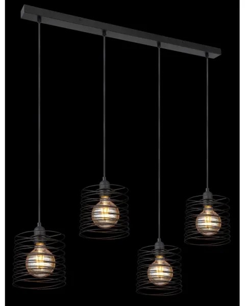 Globo 15640-4H - Lampadario a sospensione su cavo TILLY 4xE27/60W/230V nero