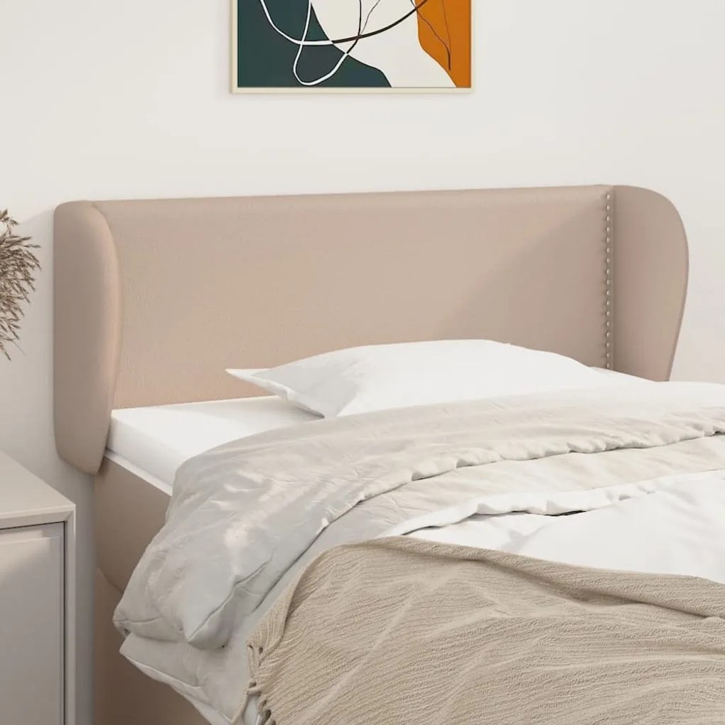 Testiera Ad Orecchio Cappuccino 103x23x78/88 Cm İn Similpelle /