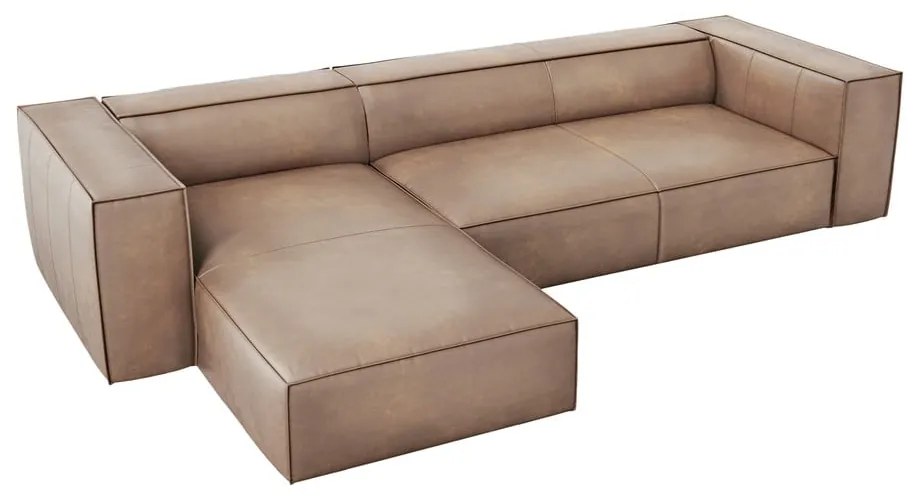 Divano angolare in pelle marrone chiaro (angolo sinistro) Madame - Windsor &amp; Co Sofas