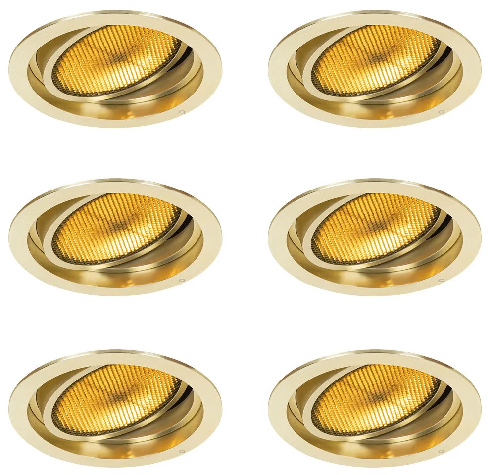 Set di 6 faretti da incasso moderni oro orientabili - Coop 111 Honey