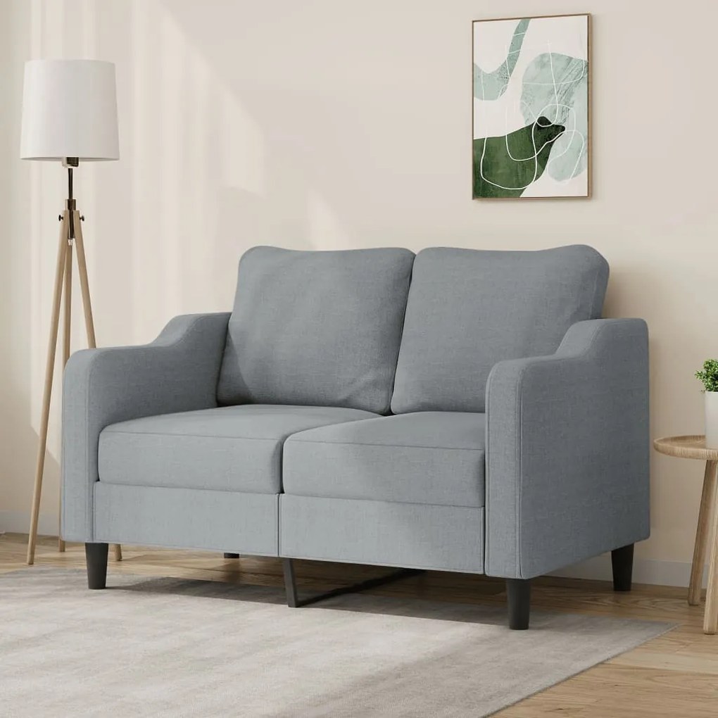 Divano A 2 Posti Grigio Chiaro 120 Cm İn Tessuto /
