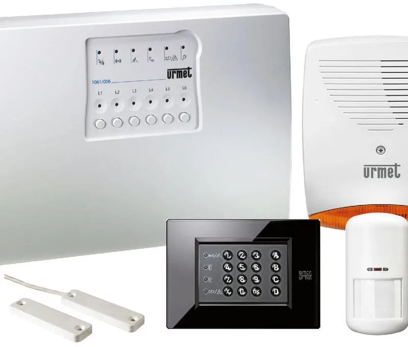 Kit sistema di allarme per appartamento a filo Smart  URMET  con sensore di movimento, bianco