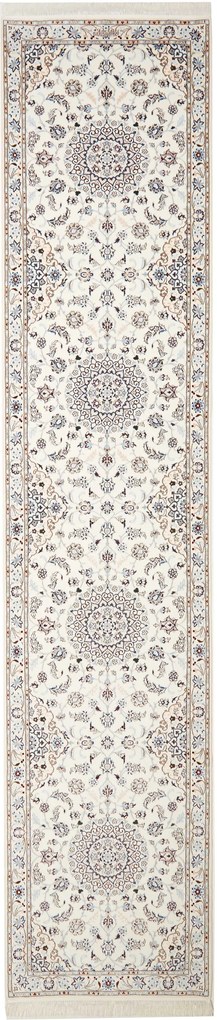 Nain Tappeto persiano 90x410 Beige (Iran) Annodato A Mano