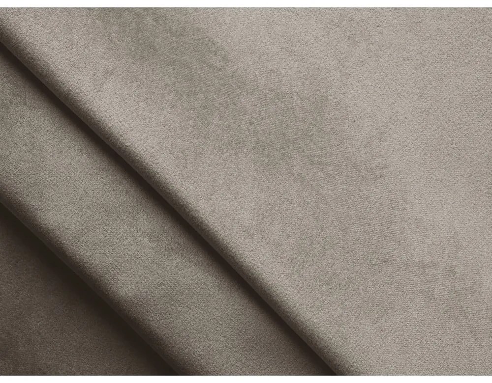 Divano angolare componibile beige (con penisola a destra) con rivestimento in velluto Lokua – Makamii