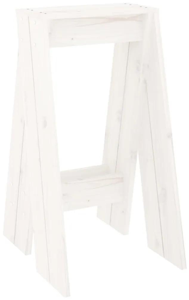 Sgabelli 2 pz bianchi 40x40x75 cm in legno massello di pino