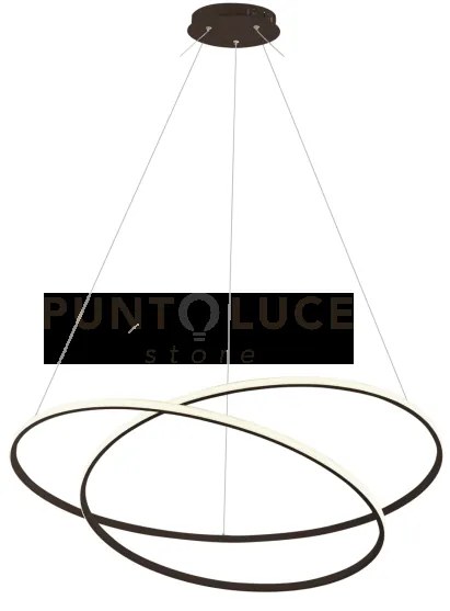 Glem-100n lampadario a sospensione di colore nero led integrato dim...