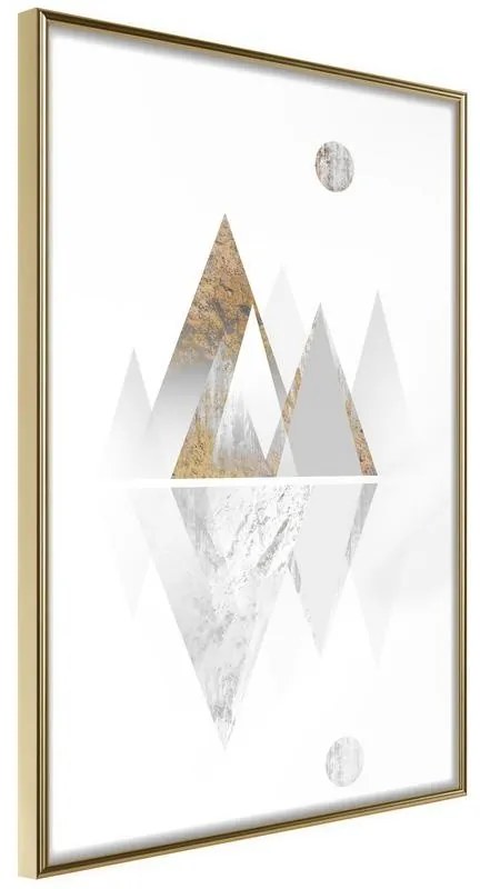 Poster  Sun and Mountains  Cornice Quadri Cornice d'oro, Larghezza x Altezza Home decor 20x30