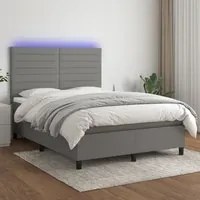 Letto a Molle Materasso e LED Grigio Scuro 140x190cm in Tessutocod mxl 74970