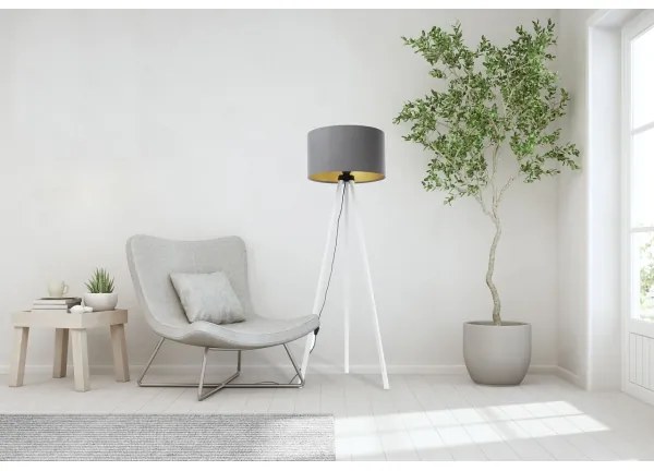 Lampada da terra STANDART 1xE27/60W/230V grigio/bianco