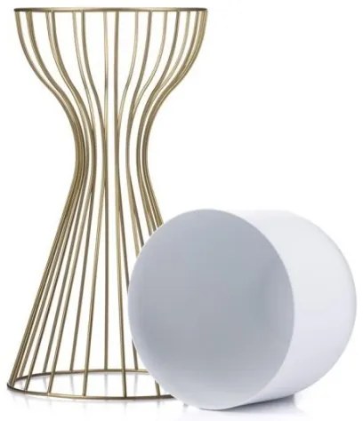 Vaso da fiori in metallo LOFT 46x20 cm oro/bianco