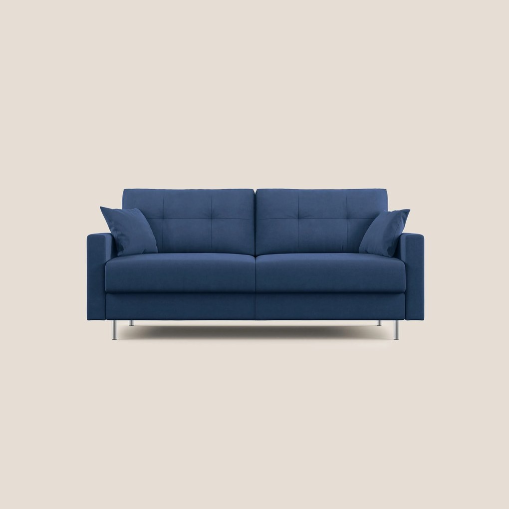 Megan divano letto matrimoniale in microfibra smacchiabile T11 blu