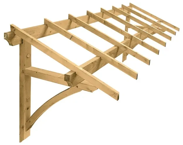 Tettoia Firenze in legno marrone L 325 x P 91 cm struttura naturale