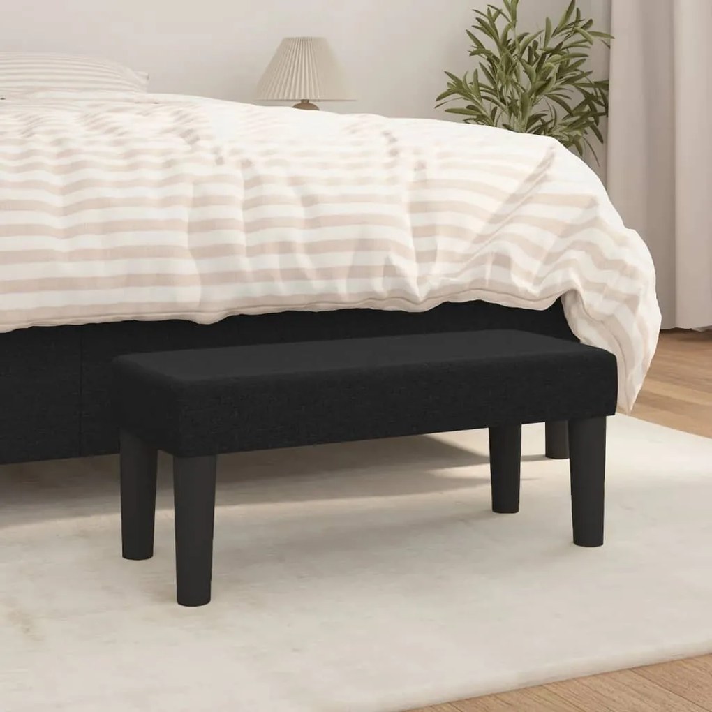 Panca Nera 70x30x30 Cm İn Tessuto /