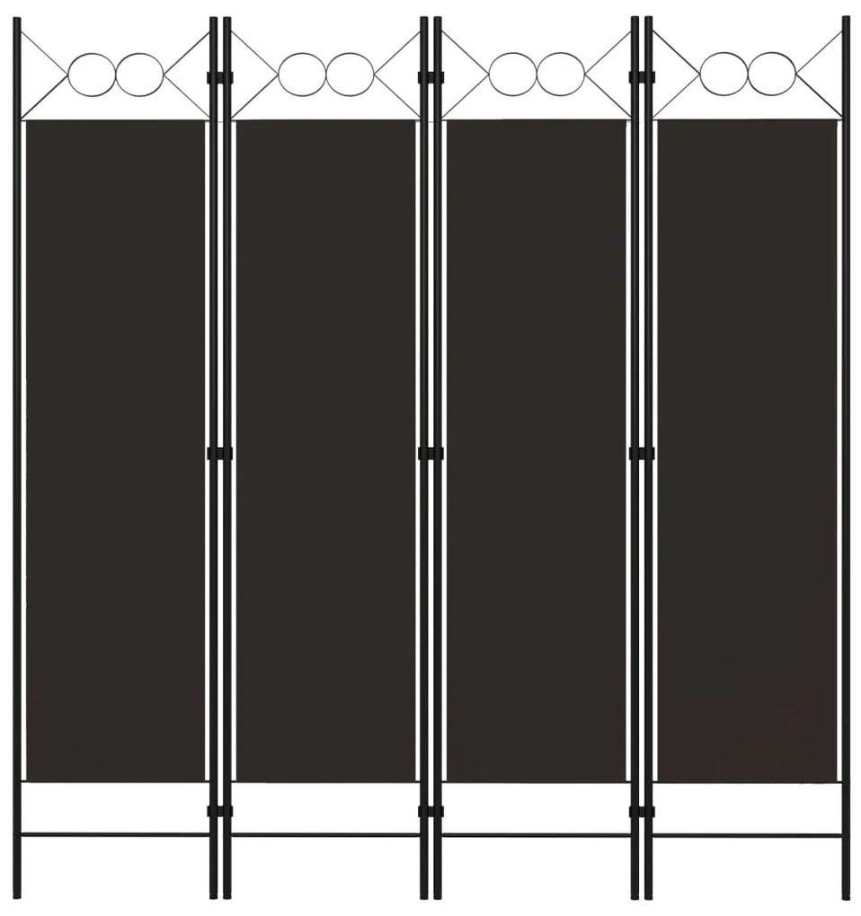 Paravento A 4 Pannelli Marrone 160x180 Cm /