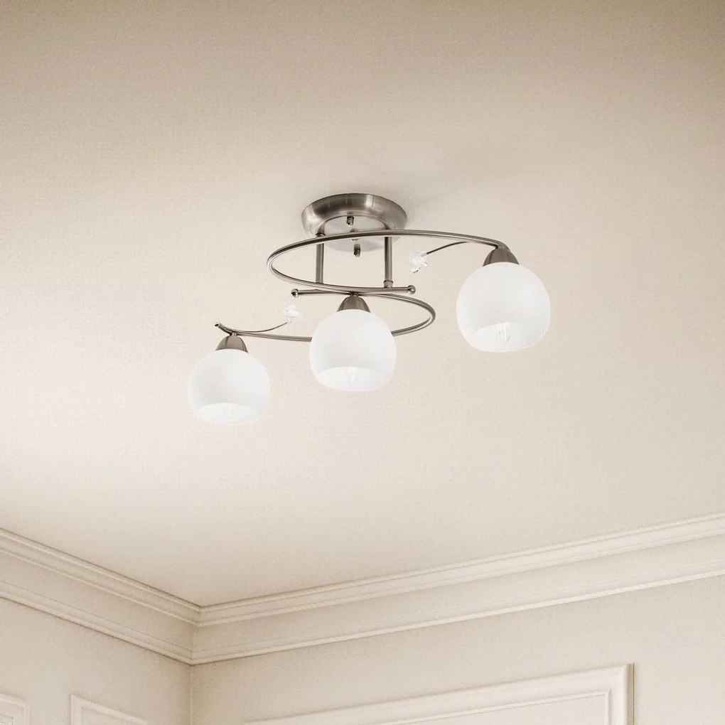 Plafoniera soffitto Svean Lindby, dimmerabile, Alluminio / Grigio / Zincato, Soggiorno / Sala da pranzo, Vetro, Moderno, Plafoniera