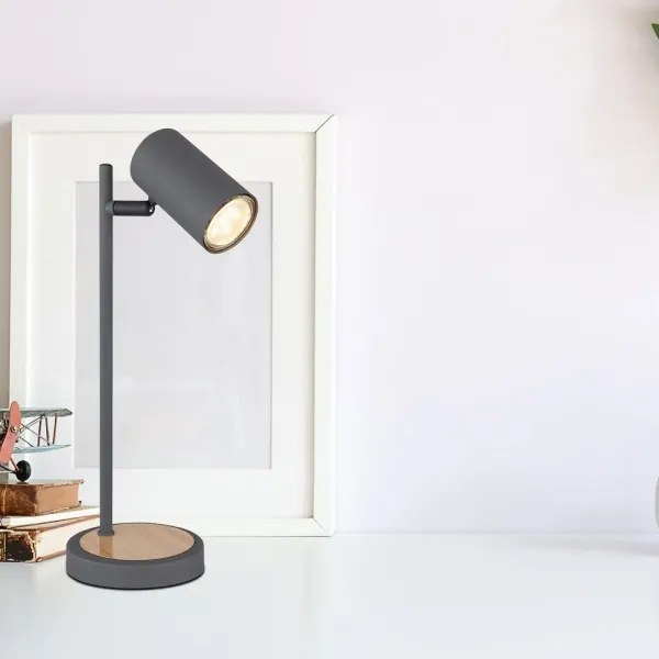 Globo 57910TG - Lampada da tavolo ROBBY 1xGU10/5W/230V grigio/marrone