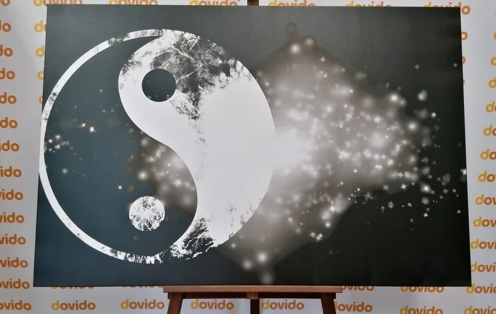Quadro su tela – Simbolo Yin e Yang in bianco e nero