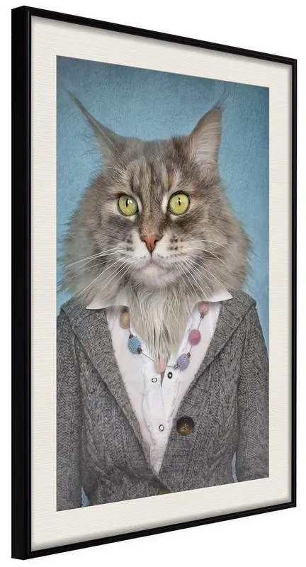 Poster  Animal Alter Ego: Cat  Cornice Quadri Cornice nera con pass-partout, Larghezza x Altezza Home decor 20x30