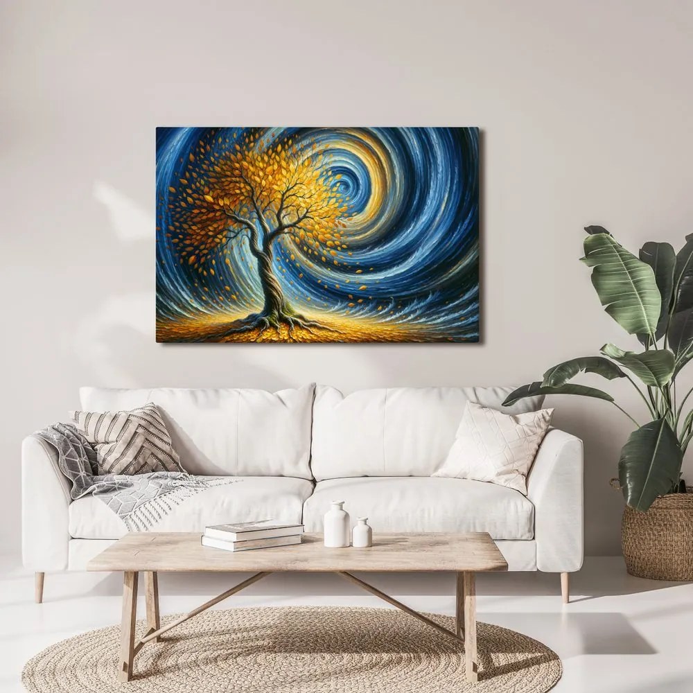 Quadro su tela – Albero della vita nel cielo vorticoso