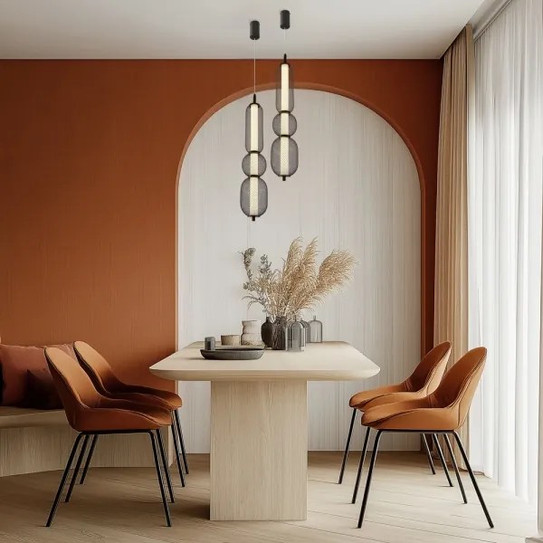 Lampadario LED sospeso con cavo PUMA LED/15W/230V Ø 14 cm nero